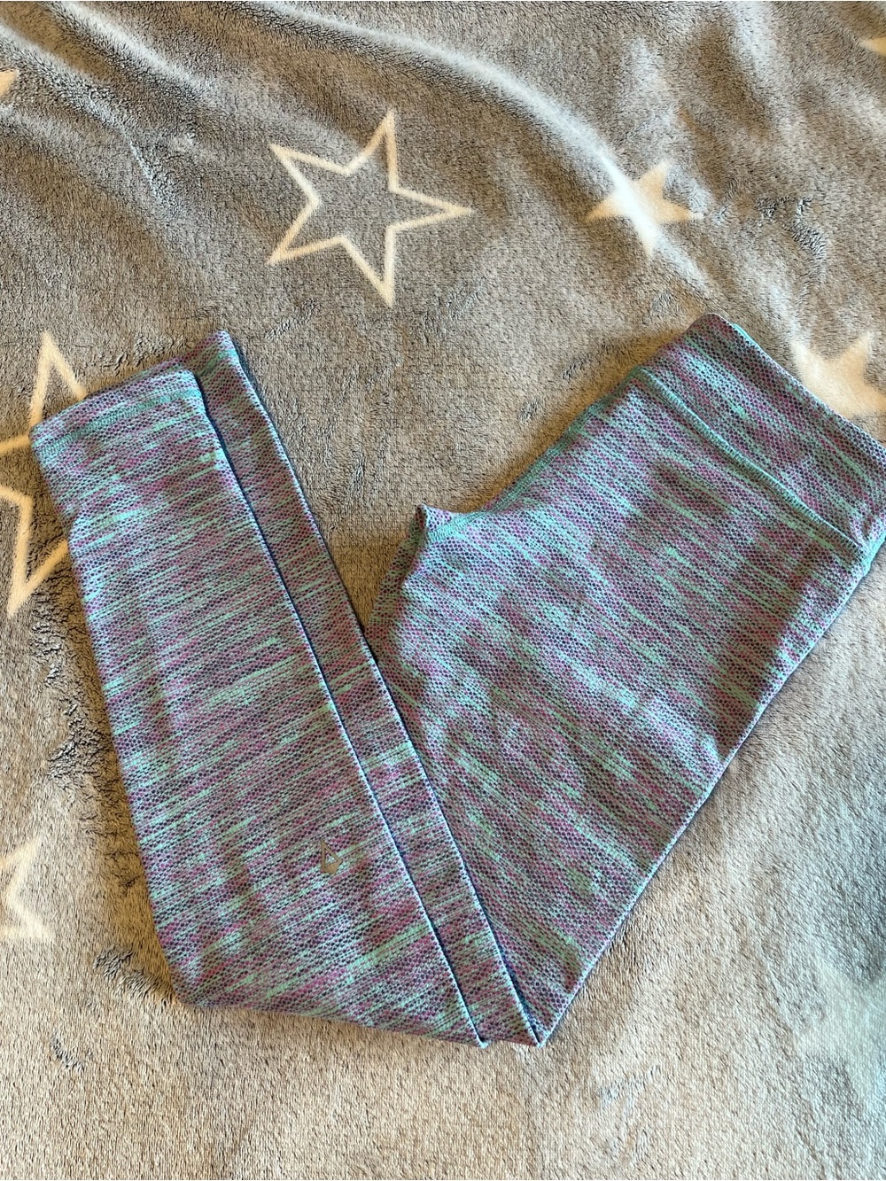 Ivivva Kids Leggings in Teal and Purple Marled Knit